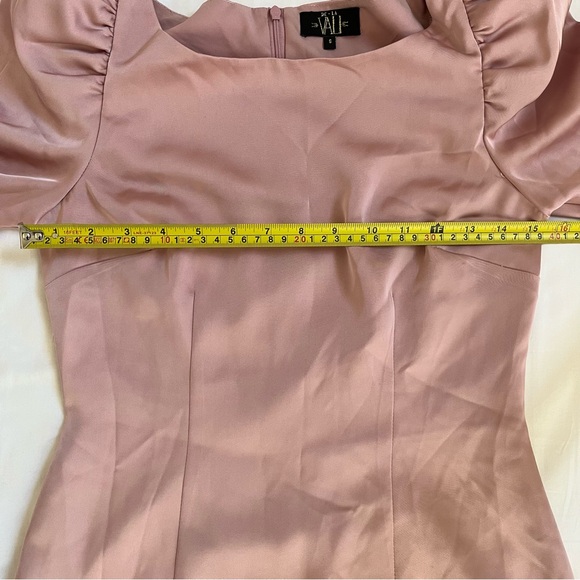NWOT De La Vali Tupelo Satin Midi Dress Pink 4 - Picture 13 of 16